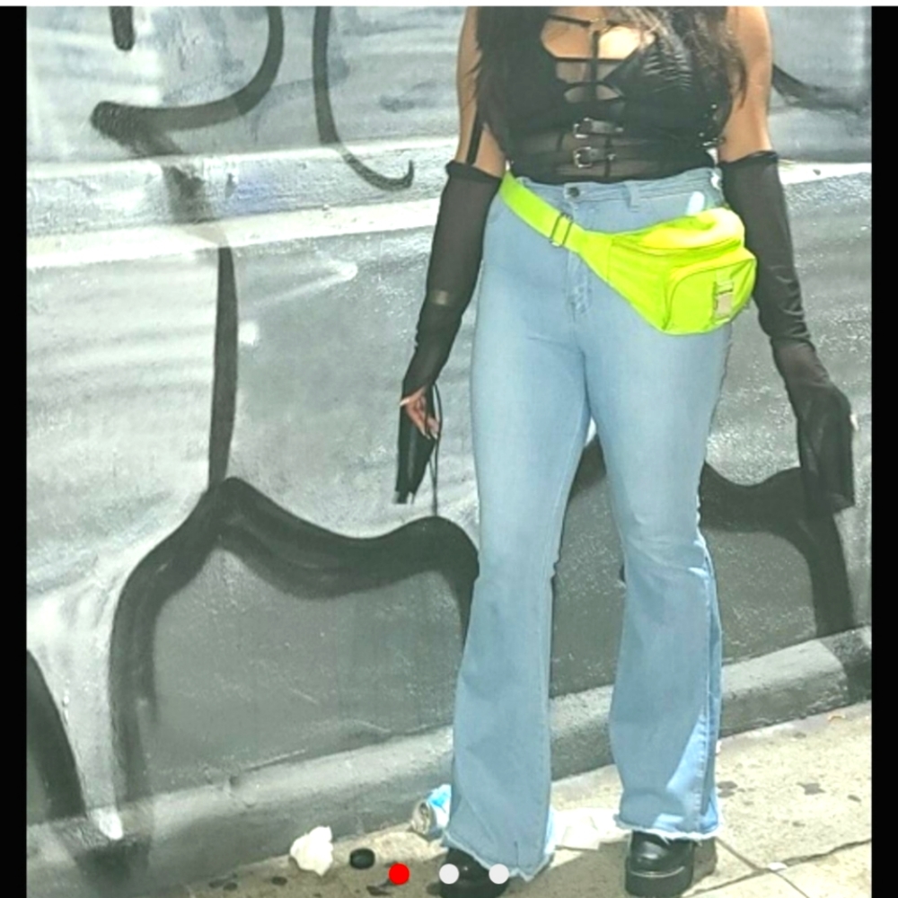 High Waisted Double Layer Jeans - image 1